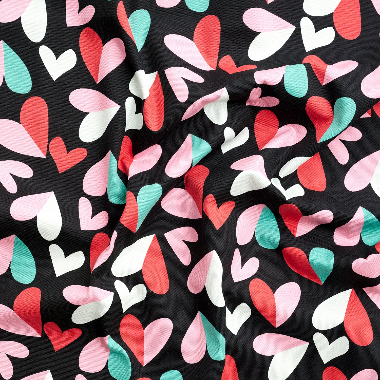 Retro Charm Heart Cotton Oxford - Black YKA-36010-3 - Image 2