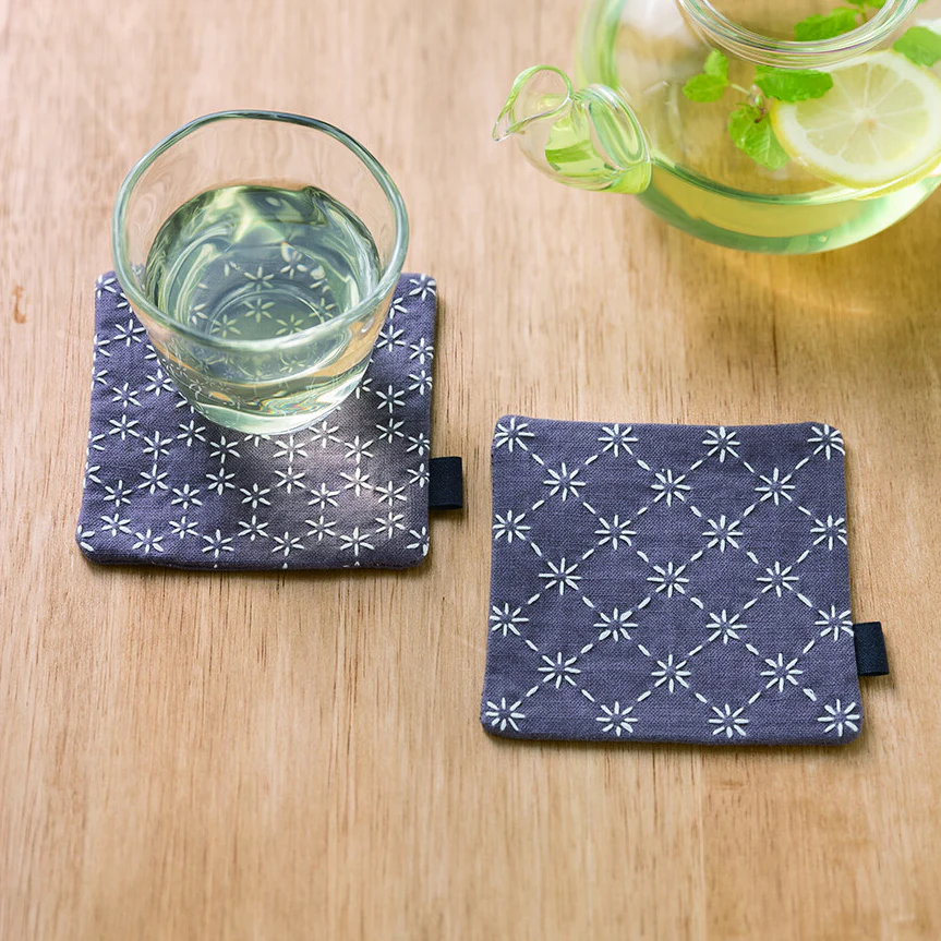 Sashiko Coaster Kit - Grey [English Instructions]
