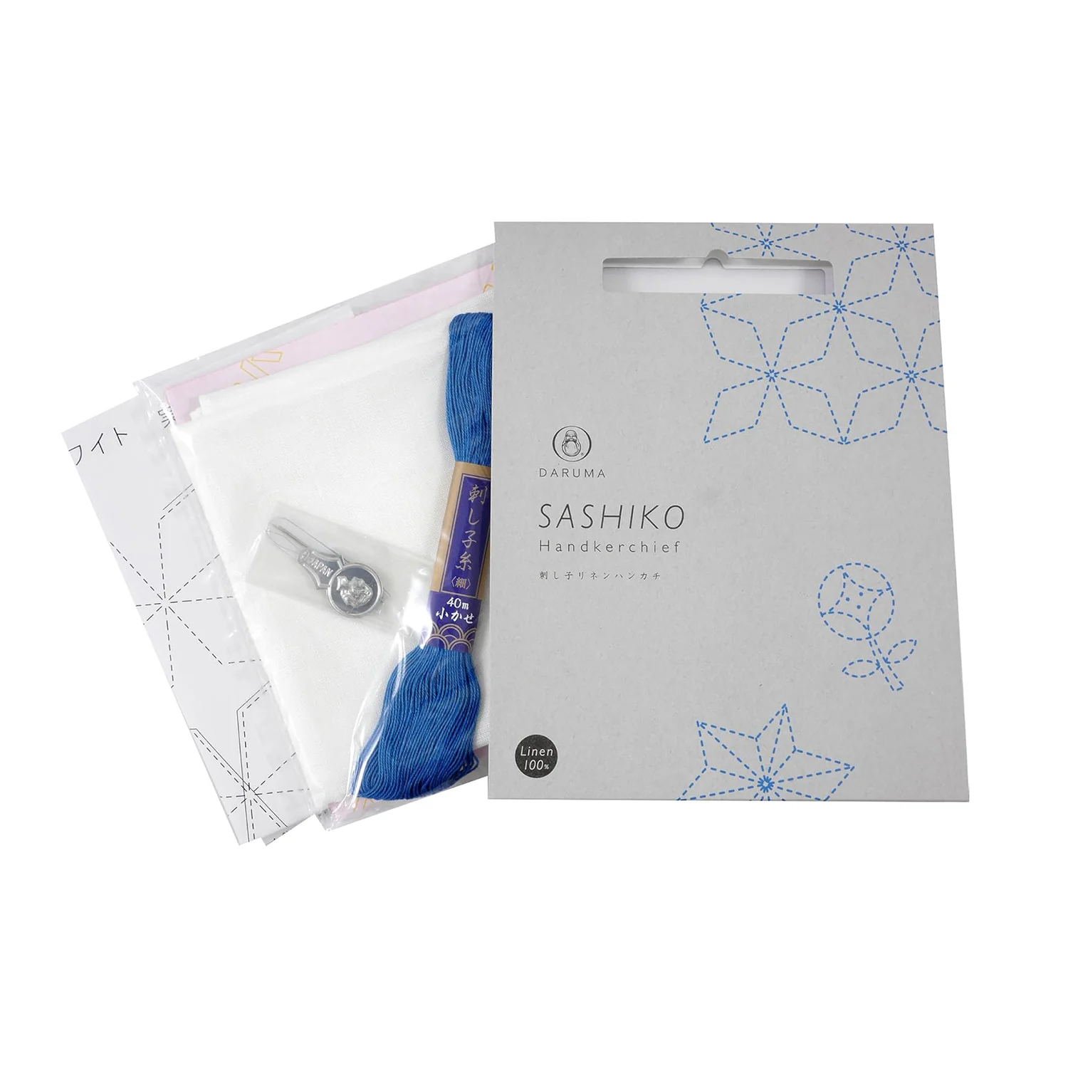 Sashiko Linen Handkerchief Kit - Image 4