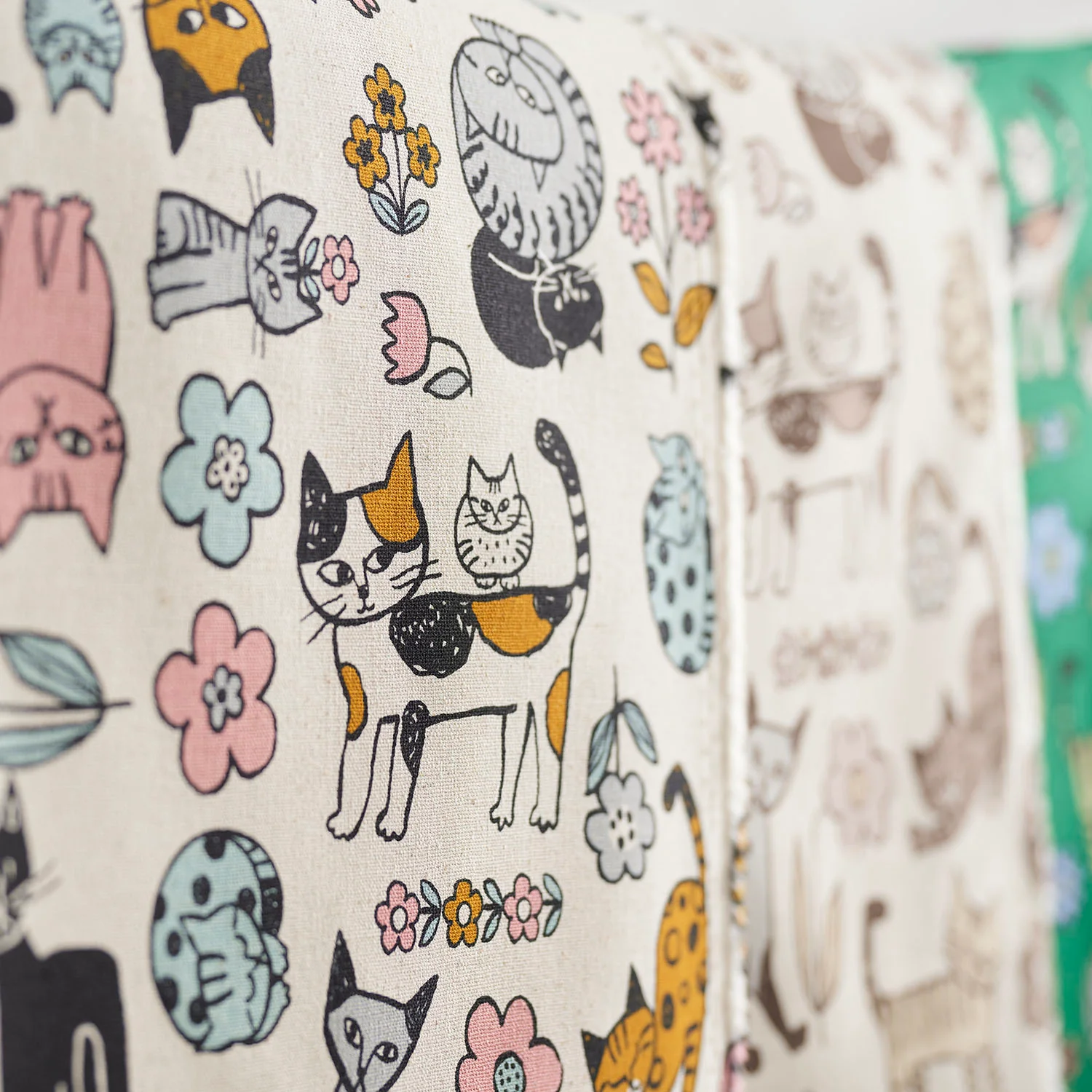 Scandinavian Style Cat Cotton Linen Canvas - White YGA-89070-1 - Image 7