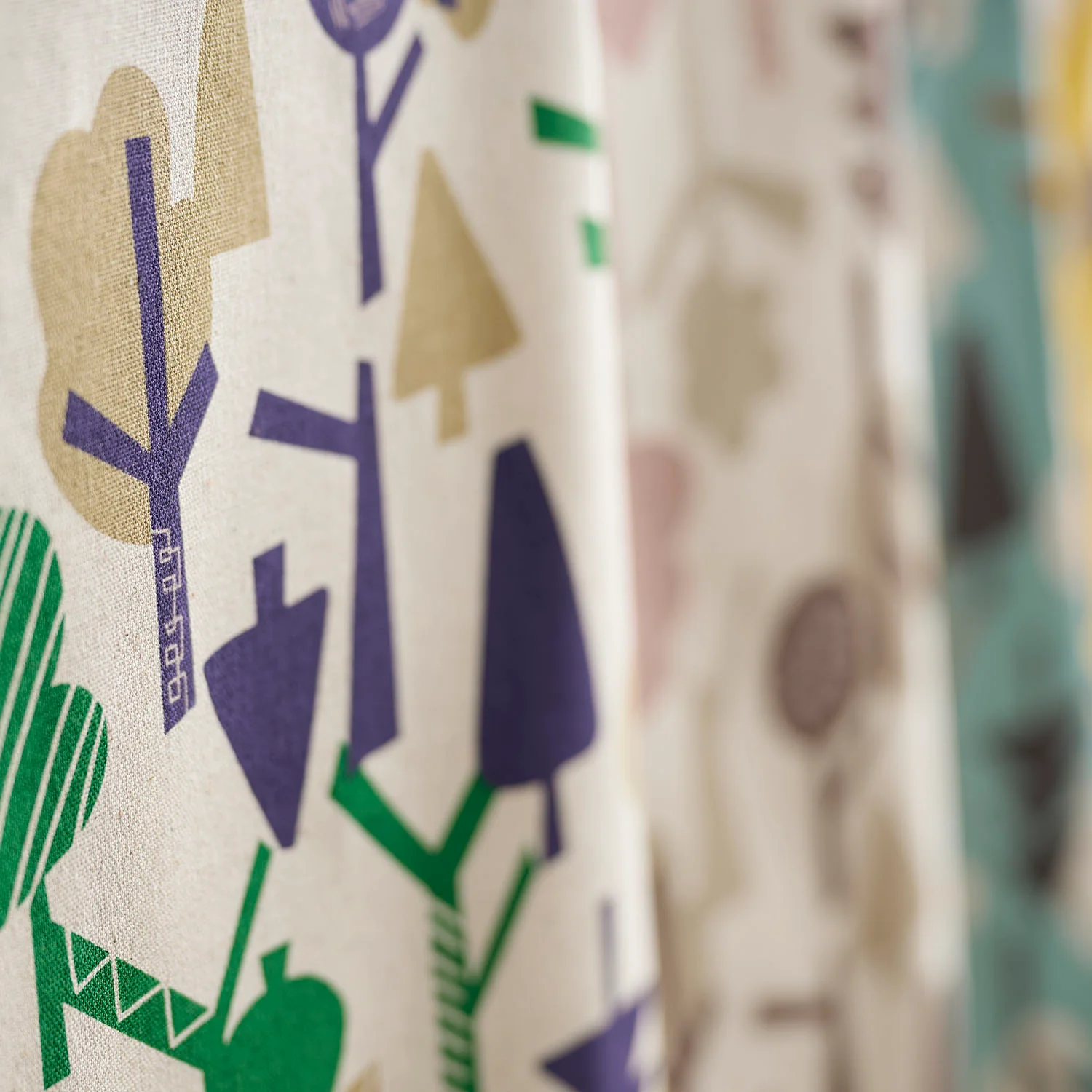 Scandinavian Style Forest Cotton Linen Canvas - White x Brown YGA-89070-2 - Image 5