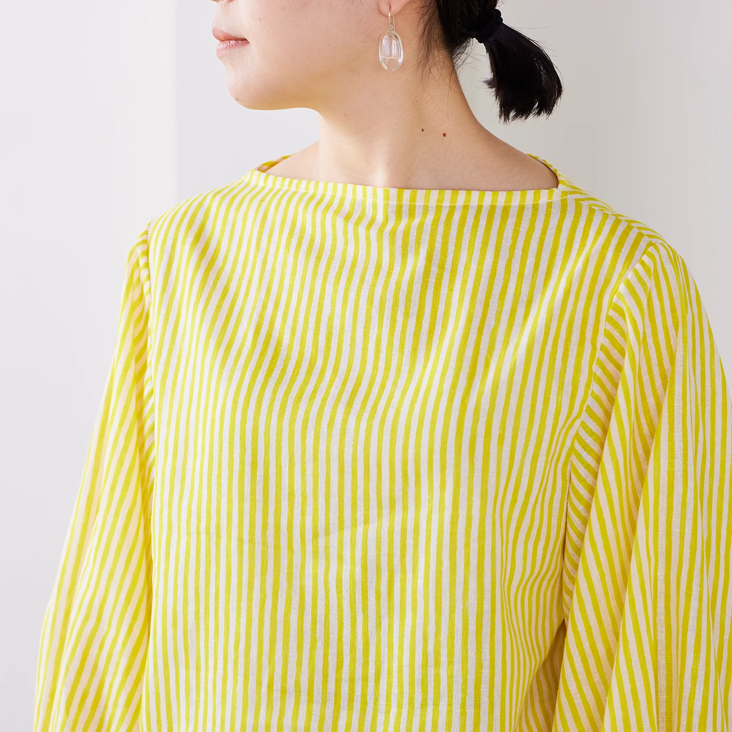 Shima Shima Stripe Linen Cotton Sheeting - Yellow TC-1050-1 - Image 5