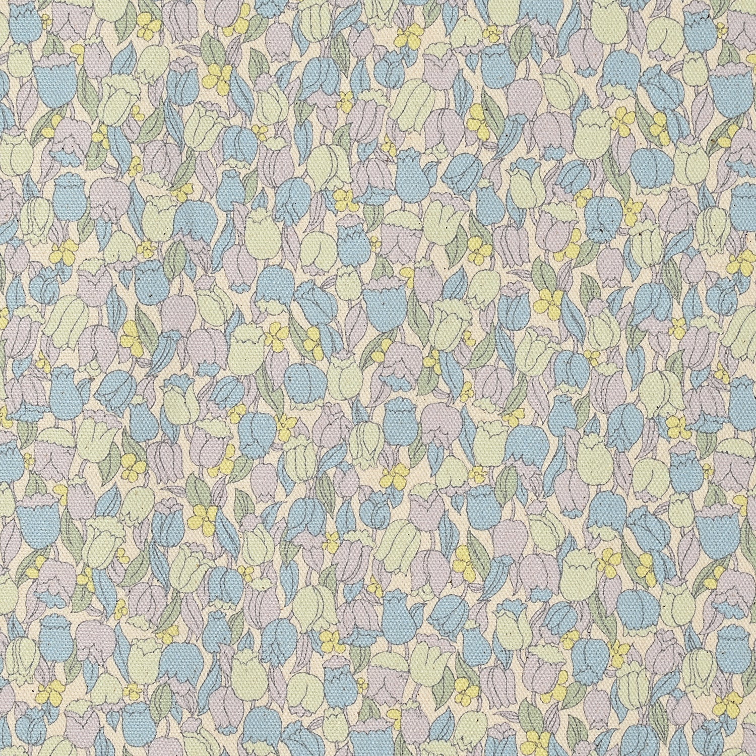 Sweet Flowers Tulip Cotton Oxford - Blue YKA-29020-2