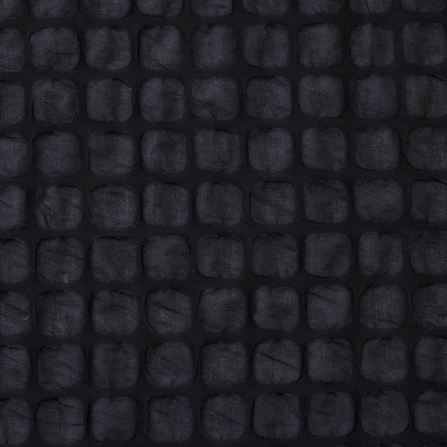 Waffle Squares Textured Cotton Lawn - Black NFA-65960-961 - Image 2