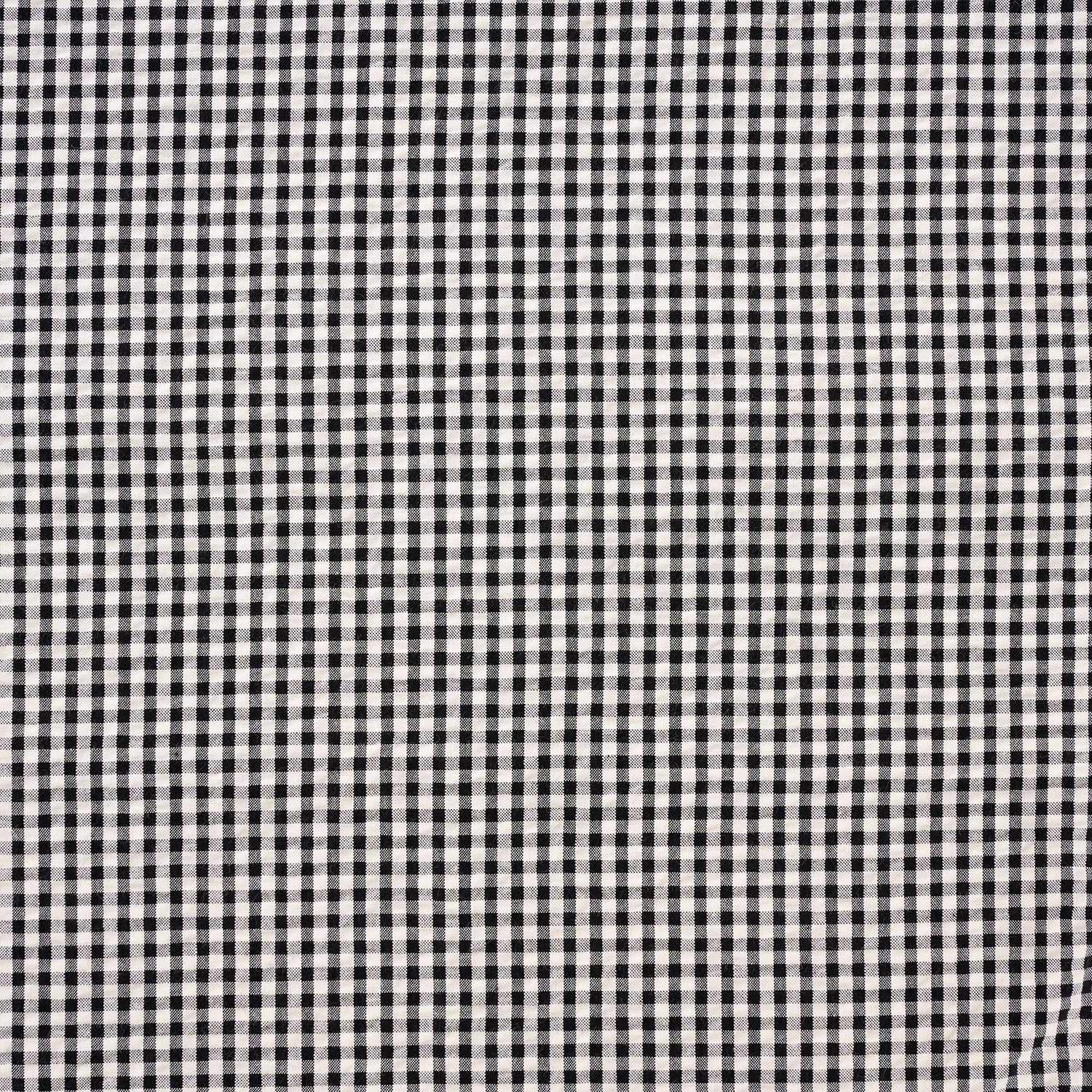 Yarn Dyed Gingham Seersucker Organic Cotton Fabric - Black TS-2039-1 - Image 2